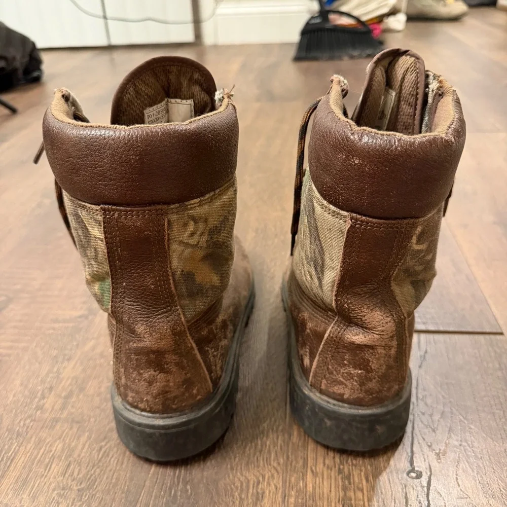 Itasca Thinsulate Camo Hunting Boots Mens 9.5 Brown Leather Insulated